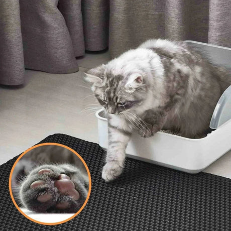 Soft Waterproof Cat Litter Mat – Easy to Clean Kitty Litter Box Floor Mat for Tidy Home