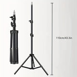 Adjustable LED Light Stand for Photography and Video – 1.1m Height, Sturdy Aluminum Tripod with Lamp