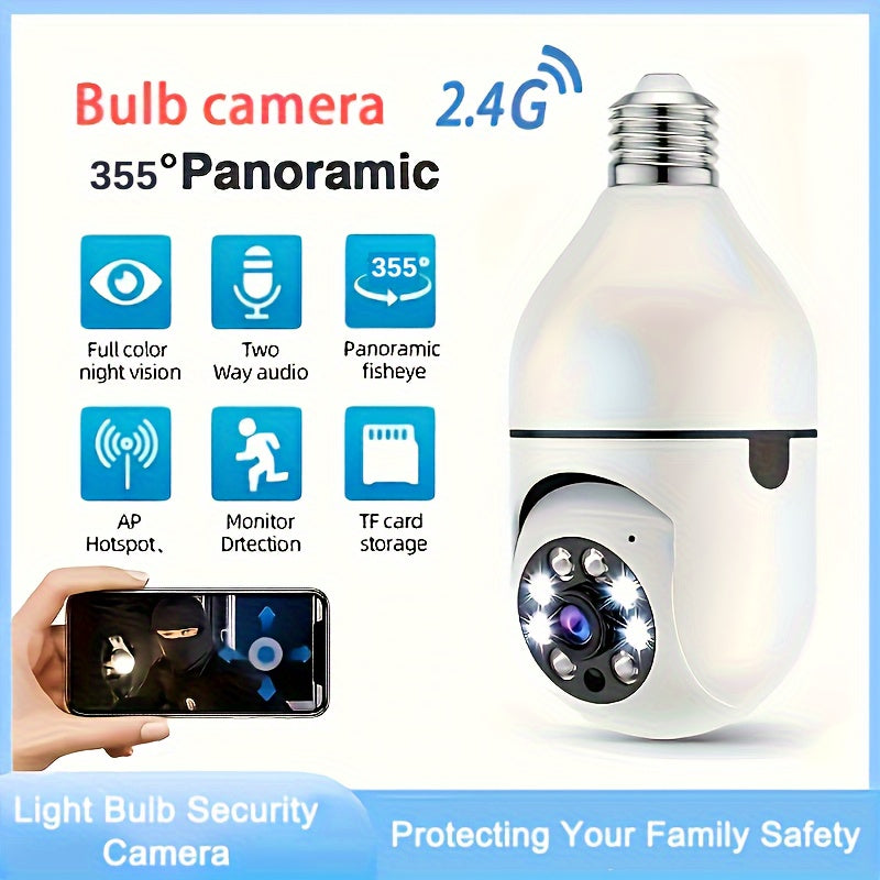 Smart Lamp Camera with HD Quality, Night Vision, and Two-Way Audio for Enhanced Home Security