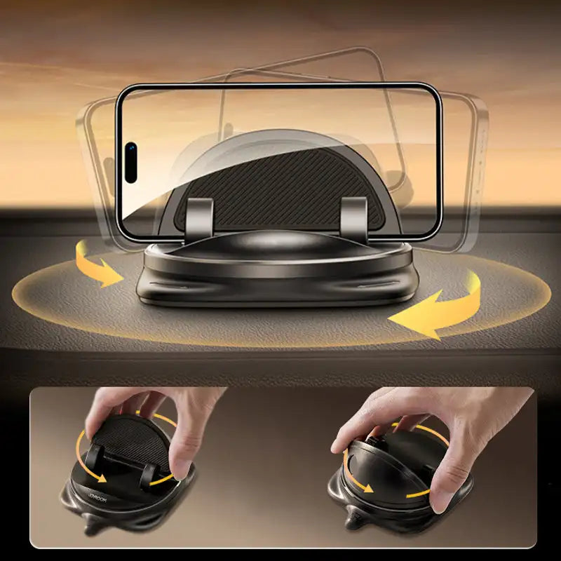 360° Rotating Car Phone Holder – Adjustable Dashboard and Air Vent Mount for Cell Phones 4-6.5 Inches
