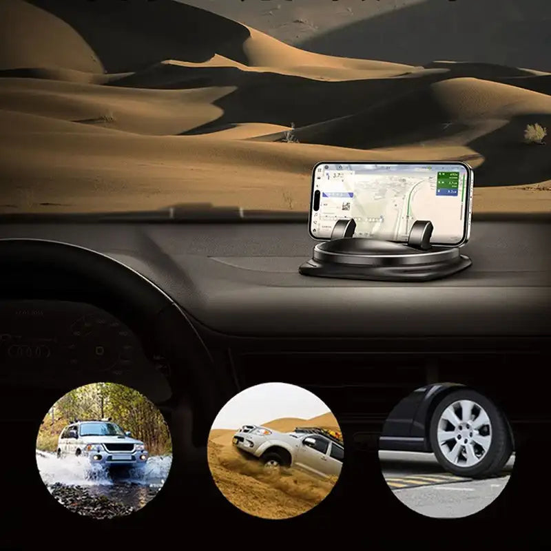 360° Rotating Car Phone Holder – Adjustable Dashboard and Air Vent Mount for Cell Phones 4-6.5 Inches