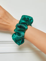 VelvetSilk - Midnight Silk Hair Scrunchies (3.5 cm)