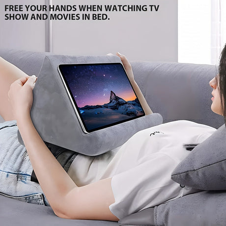 Adjustable Tablet Stand Holder with Soft Fabric Design for iPad and Tablets – Perfect for Reading and Movies