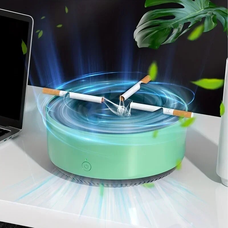 Smoke Removal Air Purifier Ashtray with Advanced Filtration System – Stylish Indoor Odor Eliminator for Clean Air