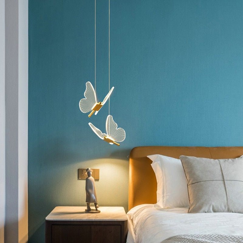 WingAura - Elegant LED Pendant with Butterfly Wings