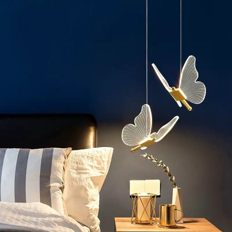 WingAura - Elegant LED Pendant with Butterfly Wings