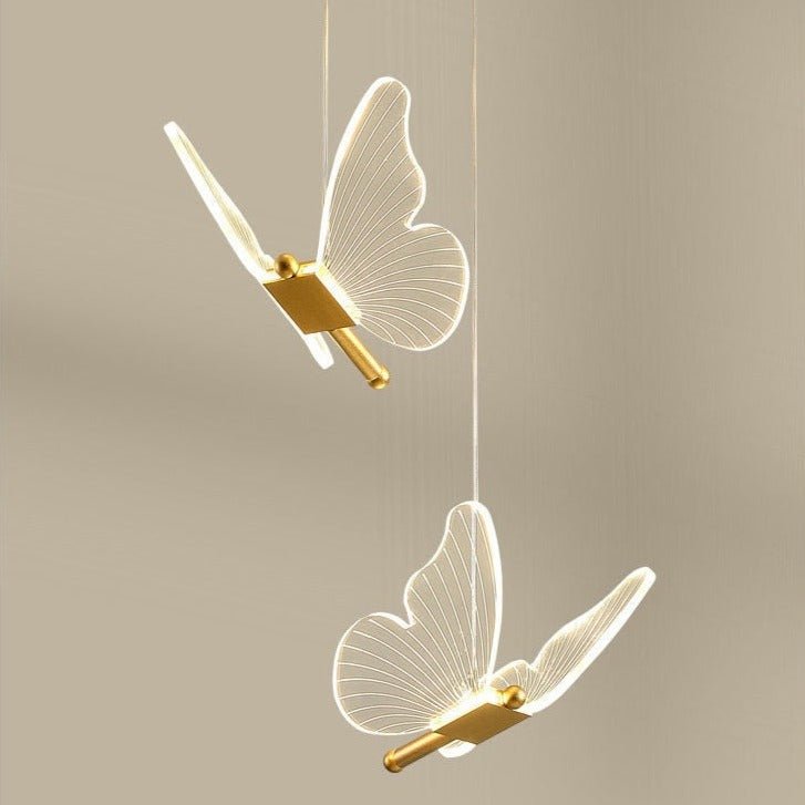 WingAura - Elegant LED Pendant with Butterfly Wings