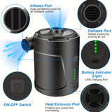 Rechargeable Wireless Mini Electric Air Pump - Lightweight USB Pump for Outdoor Use, Inflates Air Beds and More