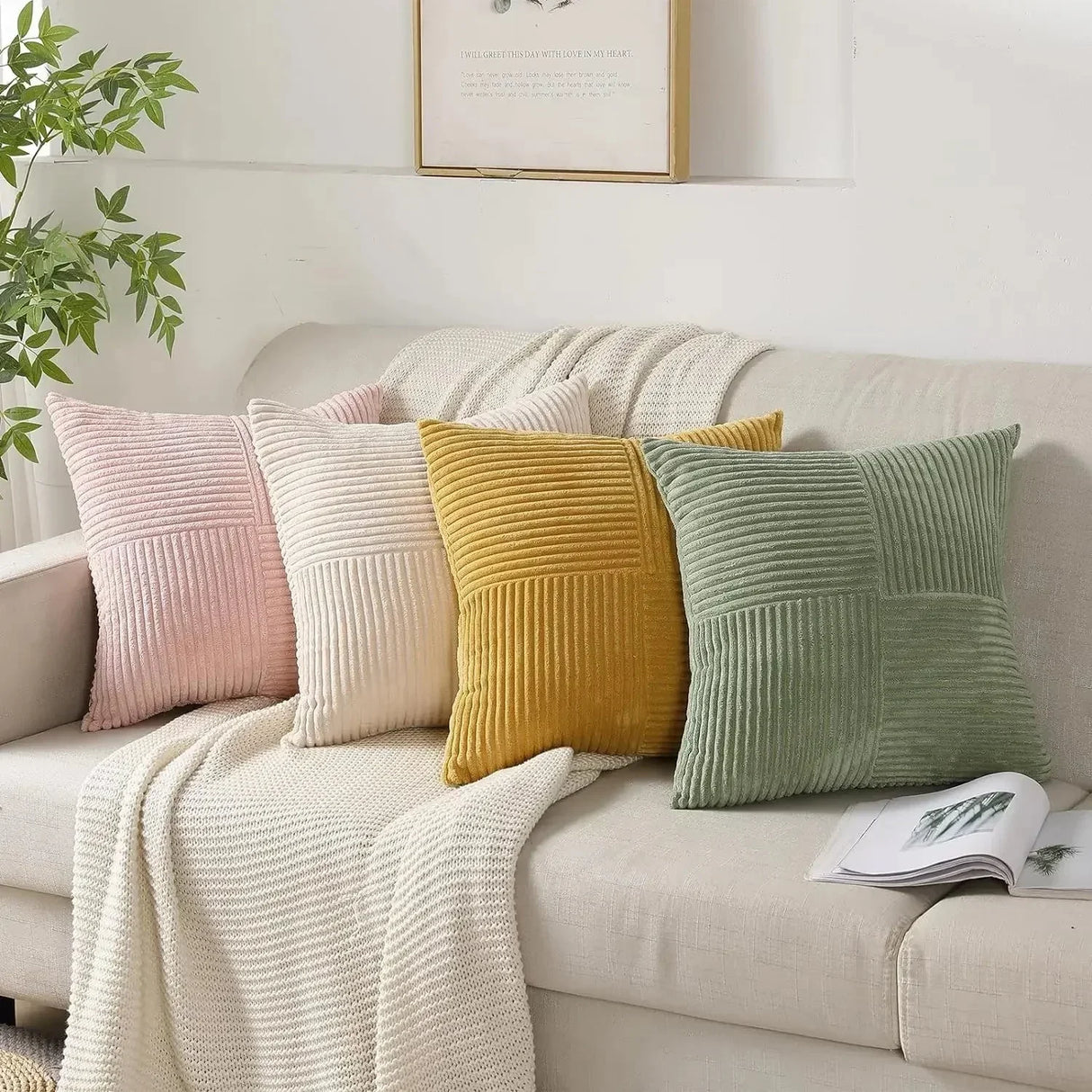 VelvetEase – Soft Corduroy Cushion Covers
