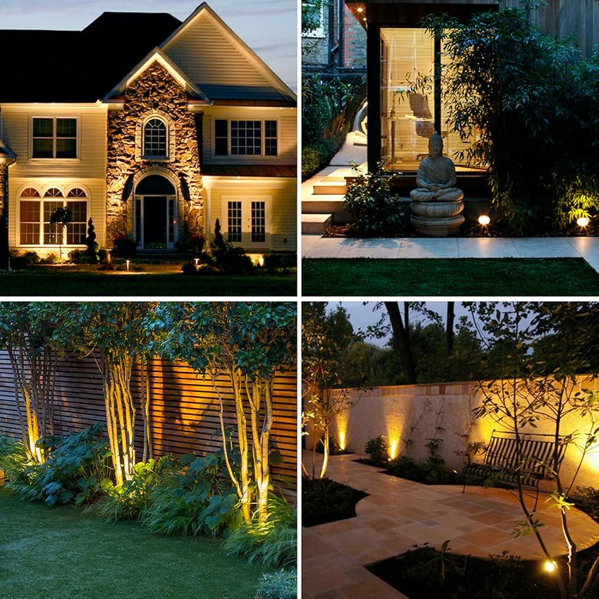 Solar Powered Garden Spotlight - 9 Color LED Solar Spike Lights for Outdoor Security