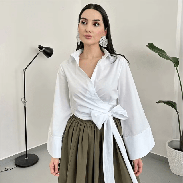 Women's Blouse  Soft Fabric Kimono Style