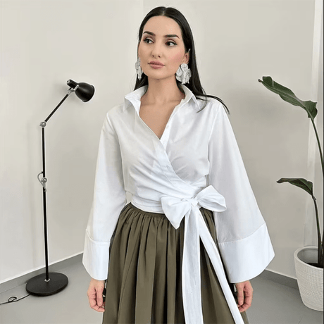 Women's Blouse  Soft Fabric Kimono Style