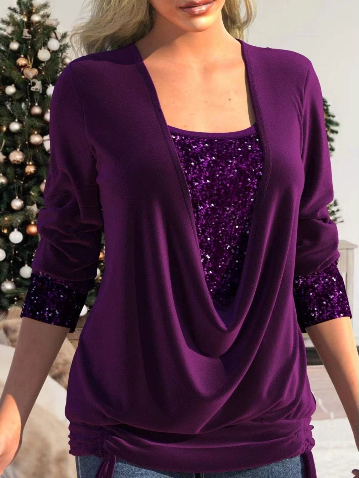 Women's Sequin Top Polyester