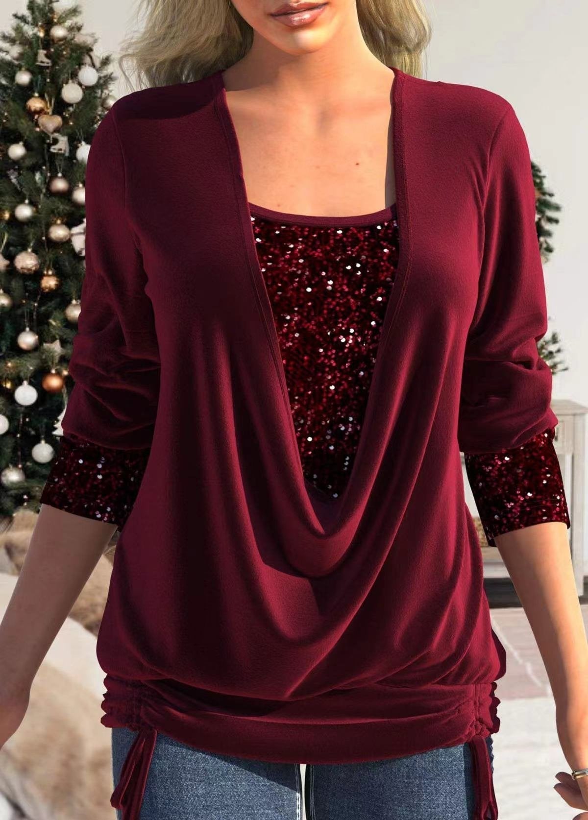 Women's Sequin Top Polyester