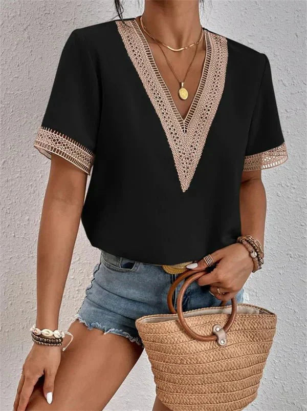 Women's Going Out Top Cotton V-Neck
