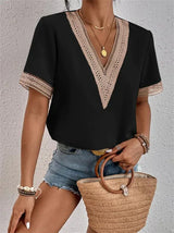 Women's Going Out Top Cotton V-Neck