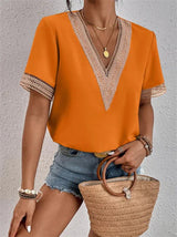 Women's Going Out Top Cotton V-Neck