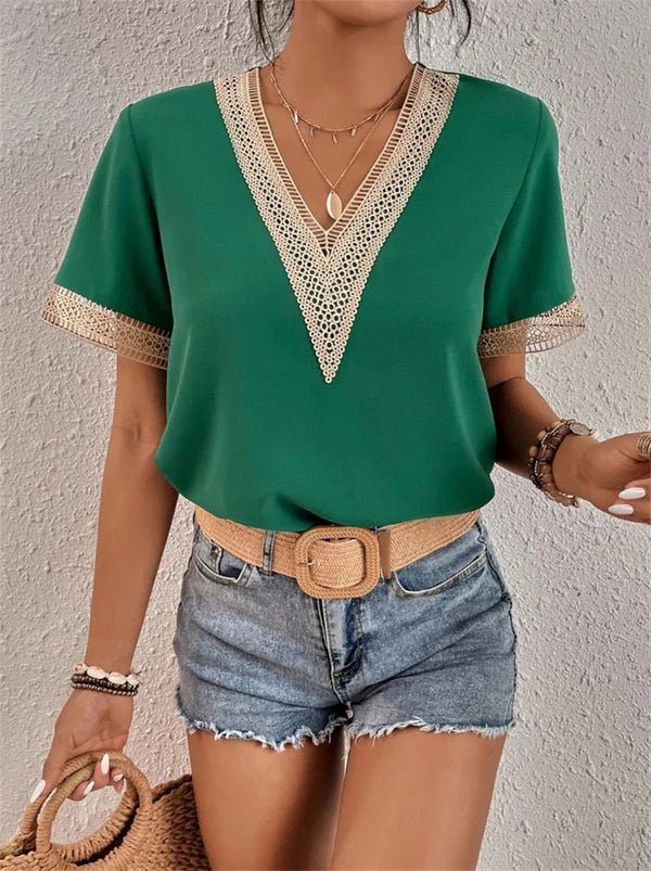 Women's Going Out Top Cotton V-Neck