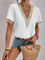 Women's Going Out Top Cotton V-Neck