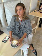 Women's White Blouse Puff Sleeve Cotton