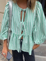 Women's White Blouse Puff Sleeve Cotton