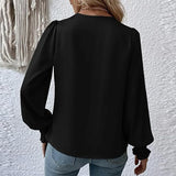Women's Long Sleeve Blouse Cotton Puff Sleeve Top