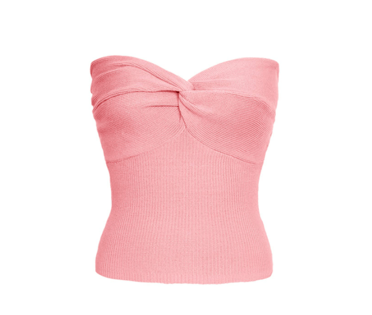 Women's Tube Top Pink Stretch Fabric