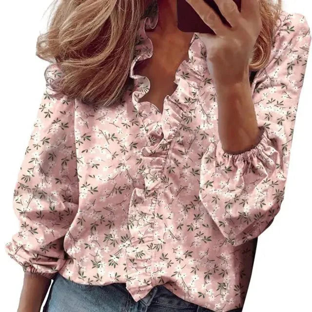 Women's Blouse Soft Fabric Puff Sleeve Top