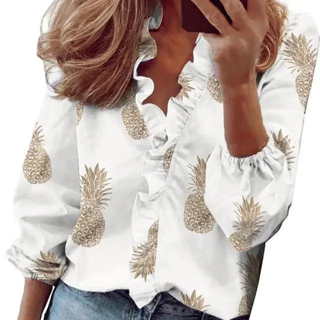Women's Blouse Soft Fabric Puff Sleeve Top