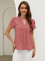 Women's Blouse Cotton Heart Print