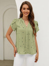 Women's Blouse Cotton Heart Print