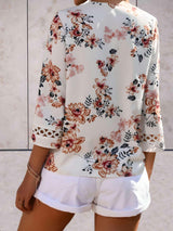 Women's Blouse Floral Pattern Lightweight V-Neck