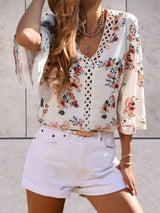 Women's Blouse Floral Pattern Lightweight V-Neck