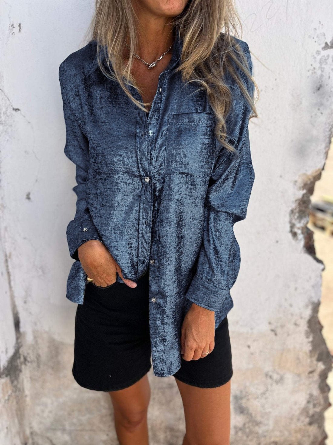 Women's Metallic Shirt Polyester