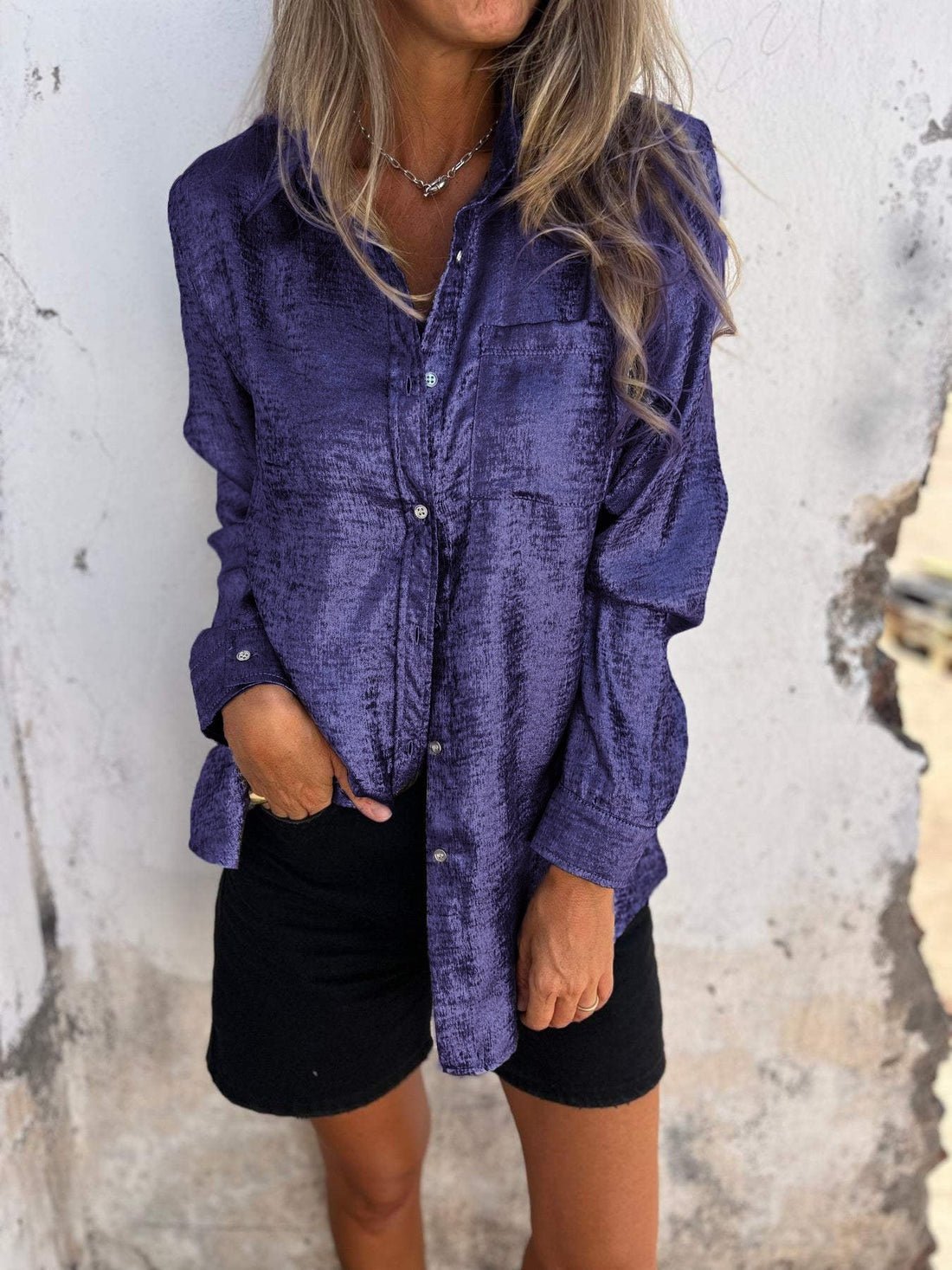 Women's Metallic Shirt Polyester