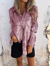 Women's Metallic Shirt Polyester