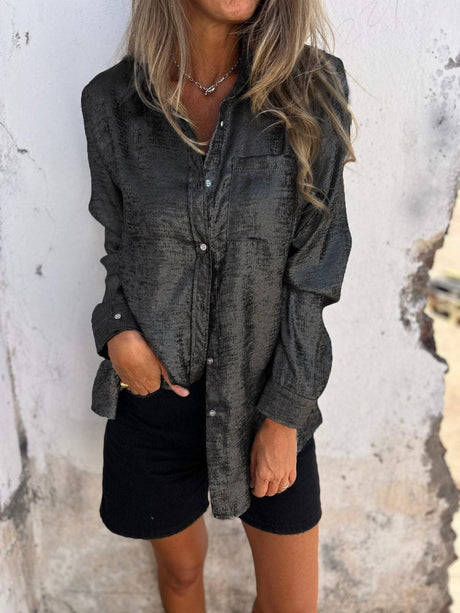 Women's Metallic Shirt Polyester