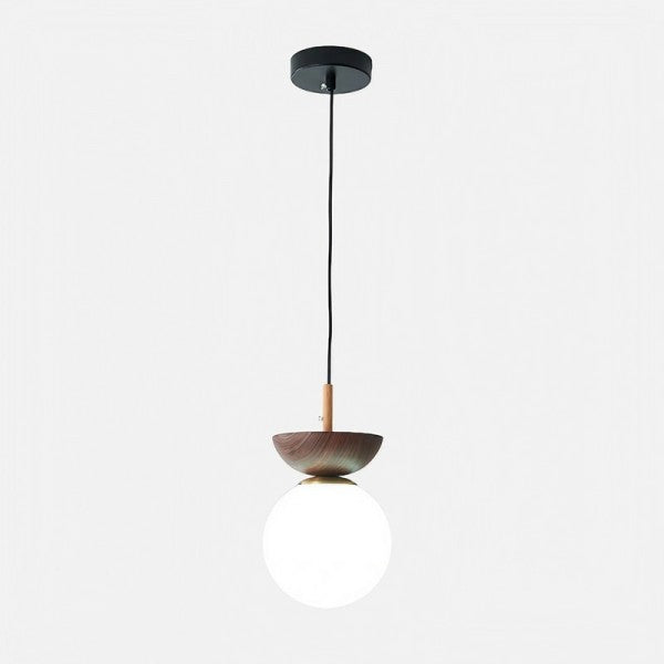 TimberLuxe - Elegant Half-Wood Pendant Light