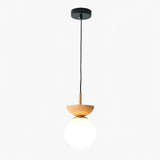 TimberLuxe - Elegant Half-Wood Pendant Light