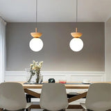 TimberLuxe - Elegant Half-Wood Pendant Light