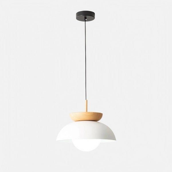 TimberLuxe - Elegant Half-Wood Pendant Light