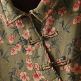 Women's  Olive Green Cotton Floral Shirt