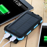 500000mAh Waterproof Solar Power Bank with Dual USB Ports and LED Flashlight - Best Portable Charger for Outdoor Use
