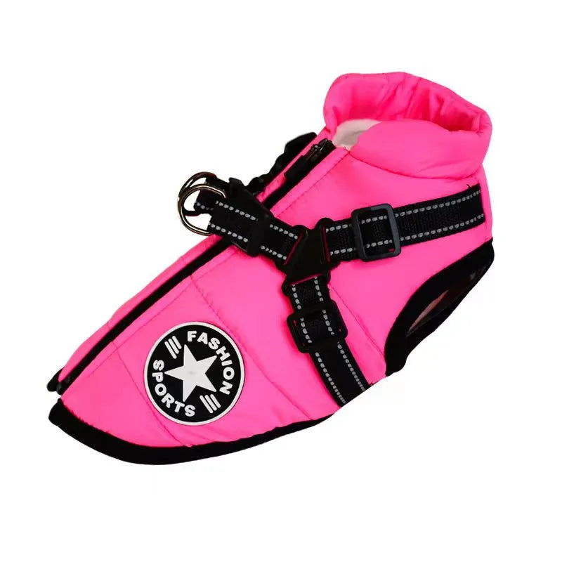 Waterproof Dog Coat with Built-in Harness – Warm, Weather-Resistant Dog Jacket for All Breeds