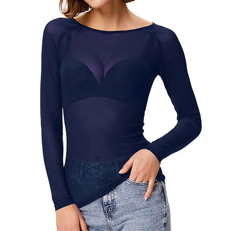 VeilCharm – Transparent Long-Sleeve Top