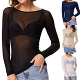 VeilCharm – Transparent Long-Sleeve Top